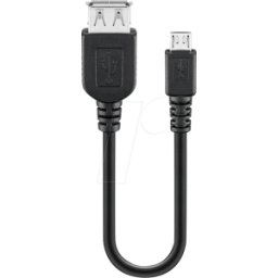 GOOBAY 95193 - Cable USB 2.0, conector macho micro B a hembra a 0,2 m