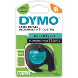 DYMO S0721640 - Cinta de etiquetado, plástico, negro/verde, LetraTag®