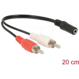 DELOCK 85806 - Cable RCA 2 conectores macho > 1 conector jack 3 patillas 3,5 mm