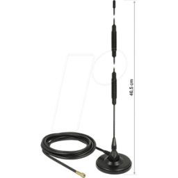 DELOCK 12428 - Antena GSM con base magnética, 4G, 7 dBi, 3 m