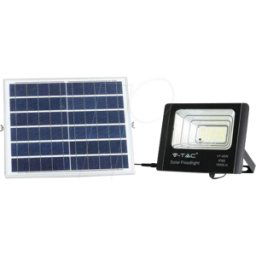 V-TAC VT-94008 - Foco LED con panel solar, 16 W, 6000 K.