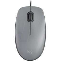 LOGITECH M110GR - Ratón (mouse), cable, gris