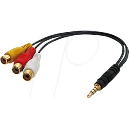 LINDY 35539 - Conector macho jack estéreo de 3,5 mm a 3 conectores hembra RCA