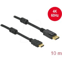 DELOCK 85960 - Activa DP 1,2 a HDMI cable 4K 60 Hz 10 m..