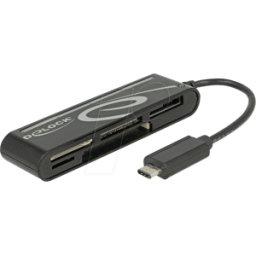 DELOCK 91739 - Lector de tarjetas, Externo, USB 2,0, Tipo-C.