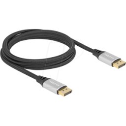 DELOCK 80634 - Cable DisplayPort 2.1, 16K 60 Hz, plateado, 2,0 m