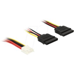DELOCK 84859 - Conector hembra Floppy de 4 patillas>2 conectores hembra SATA de