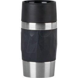 EMSA N2160100 - EMSA Taza aislante Taza de viaje compacta negra 0,3 l