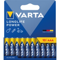 VARTA AL AAA 10X - Pila alcalina Longlife Power, AAA (Micro), paquete de 10