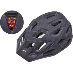 FREI BIKE 46601 - Casco para bicicleta, 55-58 cm, luz trasera, negro mate/plateado