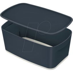 LEITZ 52630089 - Caja de almacenamiento, pequeña con tapa, gris terciopelo