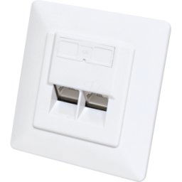 INTELLINET INT 771917 - Caja de red de montaje empotrado Cat.6a de 2 puertos, apantallad