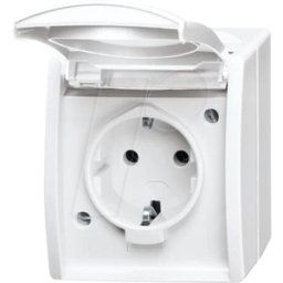 BUSCH-JAEGER BJ 20 EW-54 - Toma de corriente con toma de tierra con tapa abatible