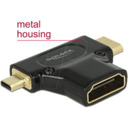DELOCK 65666 - Adaptador, toma HDMI a HDMI C + conector HDMI D.