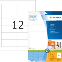 HERMA 8628 - Etiquetas PREMIUM a4, 97 x 42,3 mm, blanco, adherencia permanent