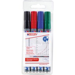 EDDING 250/4S - Marcador para pizarra blanca, 1,5 - 3,0 mm, 4 colores