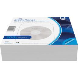 MEDIARANGE MR BOX62 - Funda de papel para CD para 1 disco, paquete de 100, blanco
