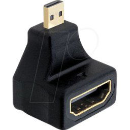 DELOCK 65270 - Adaptador HDMI, conector macho Micro-D a hembra, acodado