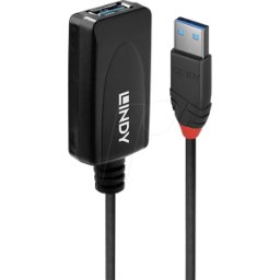 LINDY 43155 - Cable USB 3.0 activo, conector a > conector hembra, 5 m