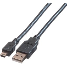ROLINE 11028708 - Cable USB 2,0, A St a Mini B St, 0,8 m..
