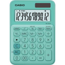 CASIO MS20UC-GN - Calculadora de sobremesa CASIO, solar, verde