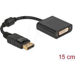 DELOCK 61008 - Adaptador DisplayPort 1.1 macho a DVI hembra pasivo negro