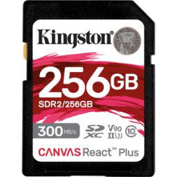 KINGSTON SDR2/256GB - Tarjeta de memoria SDXC de 256 GB, Canvas React Plus UHS-II