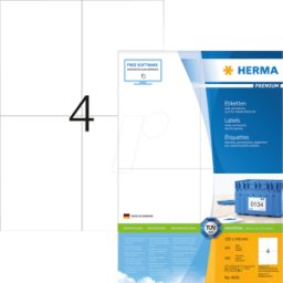 HERMA 4676 - Etiquetas universales, 105 x 148 mm, 400 unidades, blancas