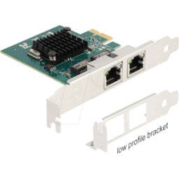 DELOCK 88206 - Adaptador de red, PCIe, Gigabit Ethernet, 2x RJ45