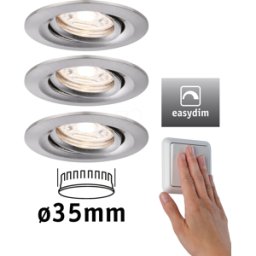 PAULMANN PLM 92973 - Luminaria empotrada Mini NOVA Plus, 3x4.2 W, 2700 K, 15°, hierr
