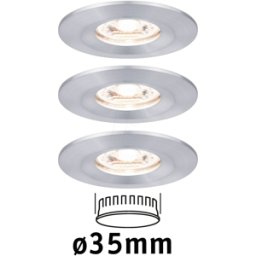 PAULMANN PLM 94305 - Luminaria empotrada NOVA MINI COIN, 3x4 W, 2700 K, redonda, alu
