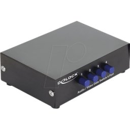 DELOCK 87637 - Interruptor, audio/video de 4 puertos, manual, bidirecto.