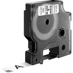 DYMO S0718060 - Cinta de poliéster DYMO D1, permanente, 12 mm, negro/blanco