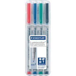 STAEDTLER 316WP4 - Pluma no permanente F, 0,6 mm, set, 4 colores
