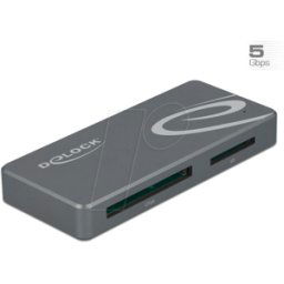 DELOCK 91754 - Lector de tarjetas USB Type-C™ + Hub USB con Type-A y USB