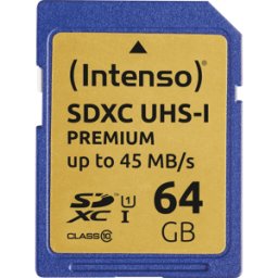 INTENSO 3421490 - Tarjeta de memoria SDXC de 64 GB, Intensiso Class 10 - UHS-1