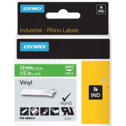 DYMO IND 1805414 - Vinilo DYMO IND Band, 12 mm, blanco/verde