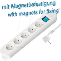 FREI TM NV 57-3 WL - Regleta de enchufes, 5 salidas, 3 m, con interruptor, enchufe pl