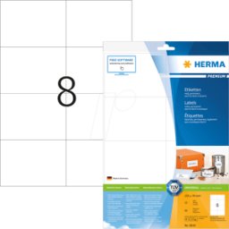 HERMA 8645 - Etiquetas PREMIUM a4, 105 x 74 mm, blanco, adherencia permanente