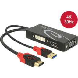 DELOCK 62959 - Adaptador HDMI, conector HDMI a VGA / DP / DVI