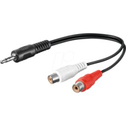GOOBAY 50600 - Conector macho jack estéreo de 3,5 mm a 2 conectores hembra RCA