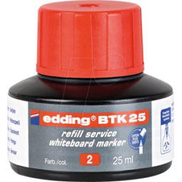 EDDING BTK25002 - Tinta de relleno, marcador para pizarra blanca, BTK 25, rojo