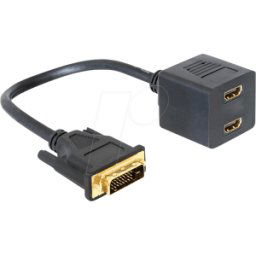 DELOCK 65069 - Adaptador DVI, conector DVI 24+1 a 2 conectores HDMI