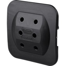 KOPP 3-FACH EA SW - Enchufe intermedio, adaptador de enchufe triple, negro