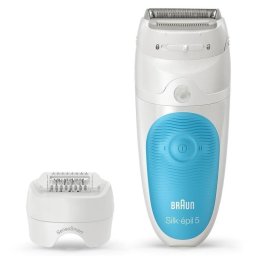 Braun Silk Epil 5-605 Depiladora 28 Pinzas Blanco/Azul
