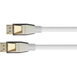 PYTHON PYT DP20-PY005W - DisplayPort 2,0 cable, 8K 60 Hz, nylon, blanco, 0,5 m..