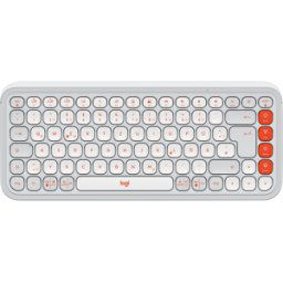 LOGITECH POPIKWS - Teclado, Bluetooth, blanco-naranja, QWERTY