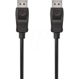 NEDIS N CCGB37010BK20 - Cable DisplayPort 1.2, conector DP > conector DP, 2 m, negro
