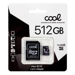 Cool Tarjeta Memoria MicroSD con Adaptador UHS-I 512GB Clase 10