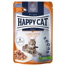 Happy Cat carne en salsa comida húmeda para gatos en sobres 12 x 85 g - Pato de corral